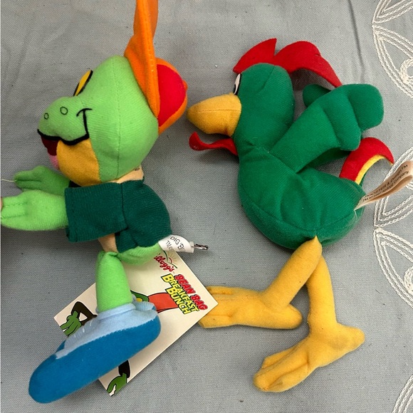 Vintage 1997 Kellogg's DIG 'EM Frog and ROOSTER Plush Toys - Picture 2 of 6